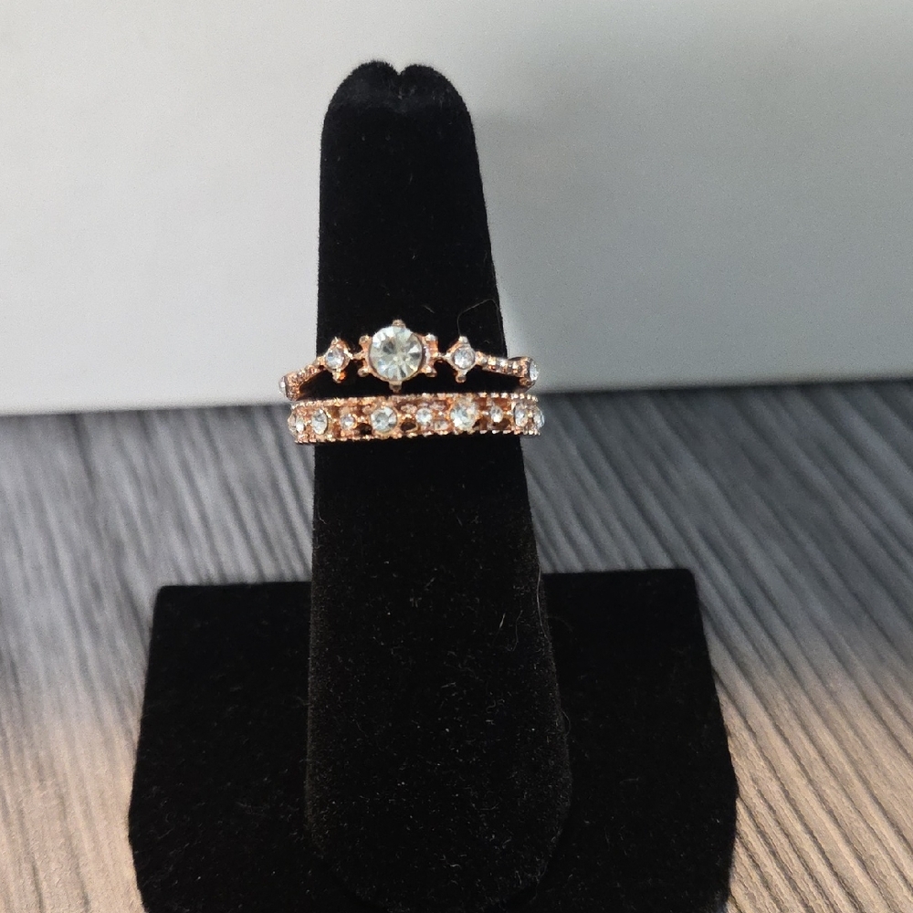 Rose Goldtone Ring Set